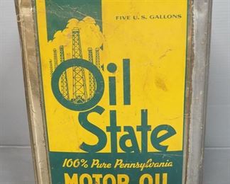 Oil State Motor Oil, Staffco Petroleum Products, 5 Gallon Can