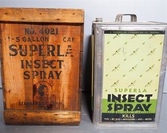 Superla Insect Spray, 5 Gallon Can In Wood Crate