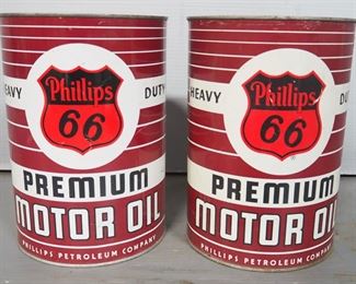 Phillips 66 Premium Motor Oil, Phillips Motor Co, In 5 Quart Cans, Qty 2