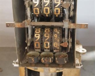Vintage Gas Pump Meter Counter With Housing And Guts, 14" x 10" x 13"