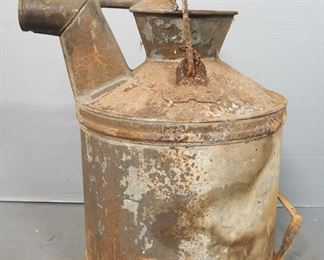 Vintage Five Gallon Oil Bucket With Pour Spout
