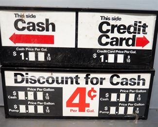 Cash And Credit Card Double Sided Gas Pump Toppers, Qty 2
