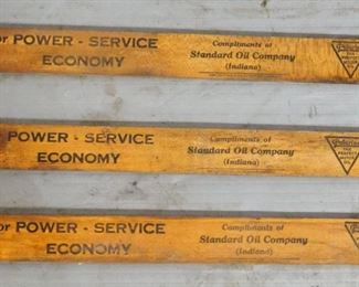 Vintage Wood Red Crown Gas Gauges, Qty 3