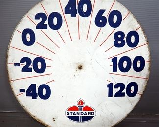 Standard Oil Co. Metal Thermometer Face, Full Service No Smoking Metal Signs, Qty 2, And Phillips 66 Label