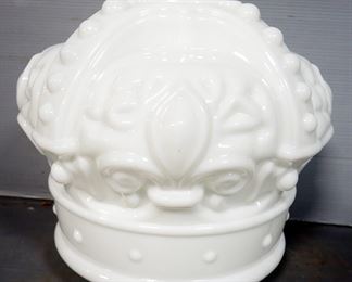 White Crown Glass Gas Pump Globe