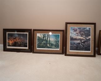 Terry Redlin :Artist Proof Hidden Point,    Signed and numbered print  Sundown, signed and numbered print Closed for the Season