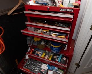 Craftsman rolling tool cart filled with all the essentials