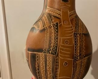 Set of 5 Peruvian painted gourds