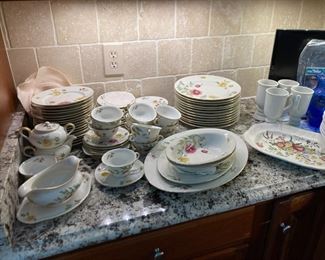 Everyday floral china with many coordinating pieces