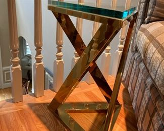 Gold and glass side table