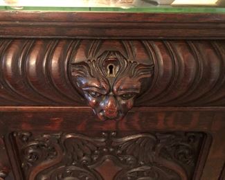 Amazing dining room set with high relief carving  