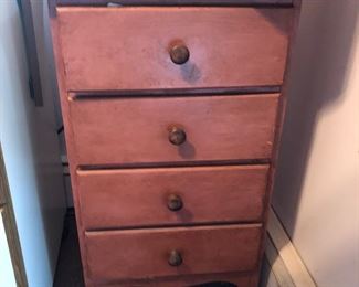 Small 4 drawer stand packed with sewing notions
