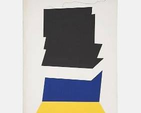 Sonenberg, Jack. STRETCH 1970 Pencil Signed Silkscreen with Applied Collage Print