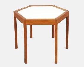 Hans C. Andersen for Artek Danish Modern Teak Hexagonal Side Table