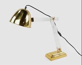 Lucite and Brass Bauhaus Style Modernist Table Lamp