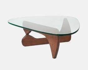 Walnut and Glass Isamu Noguchi Mid-Century Coffee Table