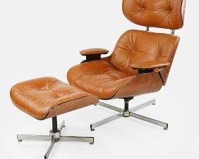 Plycraft Eames Style Mid-Century Lounge Chair and Ottoman
