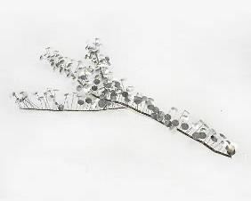 Curtis Jere Style Brutalist Metal Flower Tree Banch Wall Sculpture