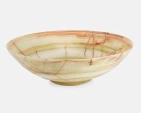 Large Banded Onyx Carved Mixing Salad Bowl