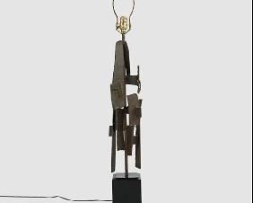 Richard Barr for Laurel Brutalist Wrought Iron Sculptural MCM Table Lamp
