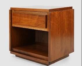 MCM Walnut Nightstand End Table by Lane Furniture Machine Age Style
