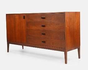 Paul McCobb Mid-Century Modern Lowboy Dresser Teak Wood Cabinet