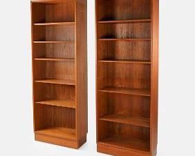 Poul Hundevad Danish Mid Century Modern Bookshelves with Adjustable Shelves