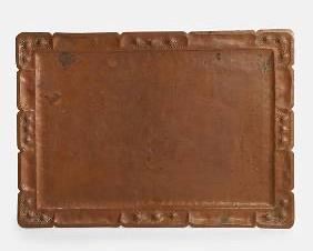 Early 20thC Large Arts & Crafts Hand Hammered Mission Copper Serving Tray