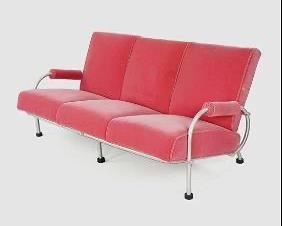 Original Warren McArthur Machine Age Aluminum Three-Seat Sofa