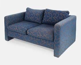 Selig of Monroe Blue Danish Modern MCM Loveseat Sofa