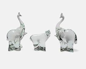 Swedish Art Glass Hand Blown Crystal Elephants and Polar Bear