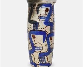 Tall Mid-20thC Art Pottery Signed Studio MCM Modernist Vase
