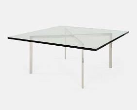 Mies van der Rohe for Knoll Barcelona Base Chrome and Glass Coffee Table MCM