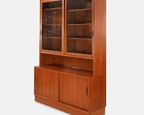 Poul Hundevad Danish Modern Teak 2-Piece Display Cabinet MCM
