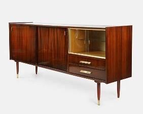 1950s MCM Satin-Wood European Sideboard