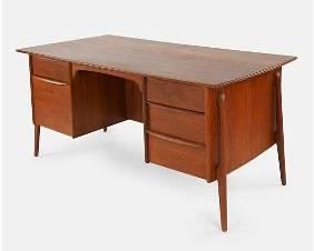 Svend A Madsen Teak Wood Danish Modern Executive Desk for Sigurd Hansen