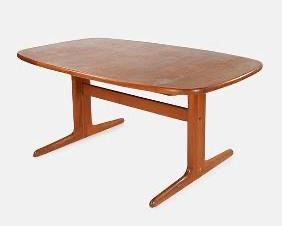Skovby Mobelfabrik Danish Modern Teak Oval Dining Extension Table