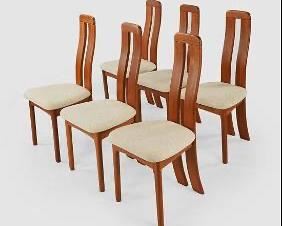 Benny Linden Design High Back MCM Teak Dining Chairs