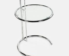 Eileen Gray Style Adjustable Tubular Chrome Modernist Steel Table