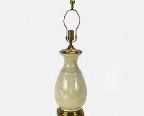 High Quality Crystalline Mineral Glaze Solid Brass Art Pottery Table Lamp