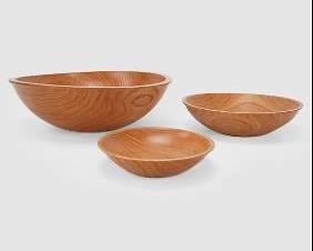 Three K. C. Cromwell Bench Made Oak Turned Wood Bowls
