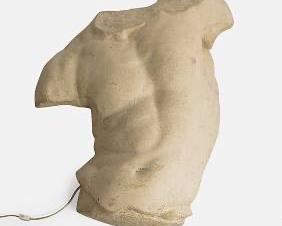 MCM Cast Fiberglass and Stone Resin Nude Male Torso Wall Sconce