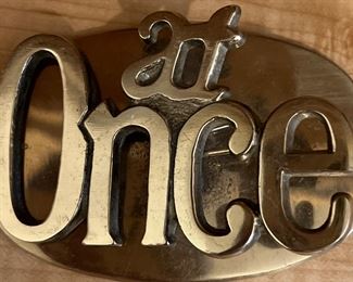 At Once Brass Paper Clip/Paperweight 