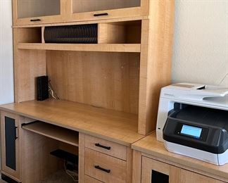 Contemporary Office Furniture (multiple items), File Cabinets, HP OfficeJet Pro Printer