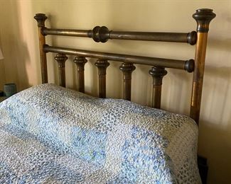 Antique brass headboard