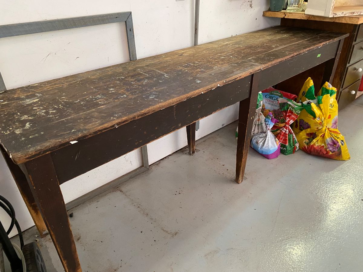 Antique harvest table