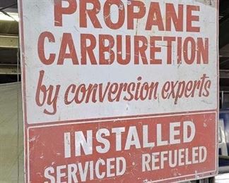 #210 • Double Sided Painted Propane Carburetion by Conversion Experts Sign