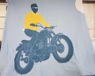 #700 • Vintage Fabric Motorcycle Wall Hanging