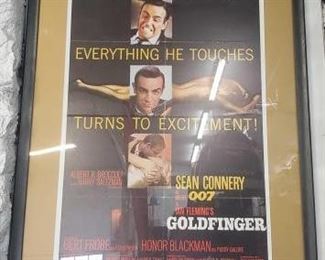 #710 • Original James Bond Gold Finger Movie Poster - Pro-Mounted