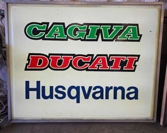 #806 • Plastic Light Up Cagiva, Ducati, Husqvarna Sign